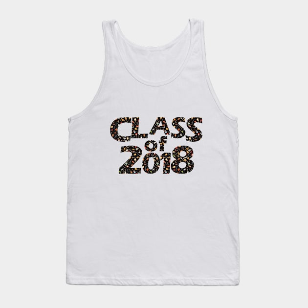 Class of 2018 Black Silhouette Filled with Guitars Tank Top by gkillerb